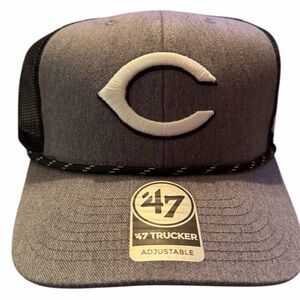 New Cincinnati Reds ’47 Brand Trucker Hat Gray Black Mesh Adjustable MLB